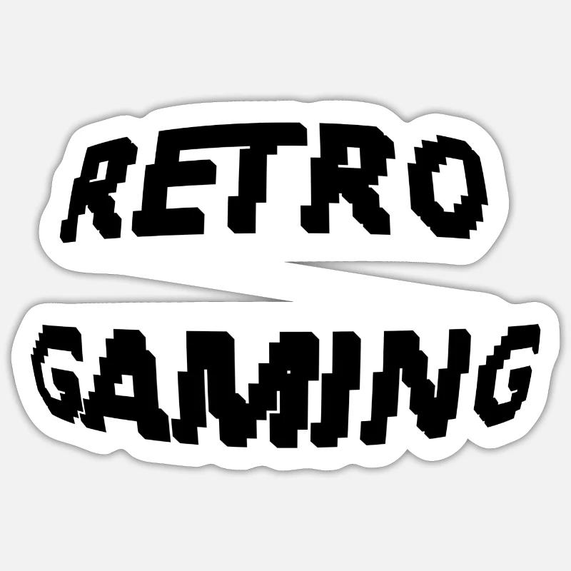 Retro Gaming space - Sticker Größe S (10 x 10 cm) - Mattweiß