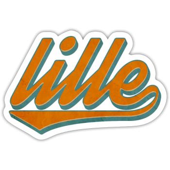 Retro Lille Frankreich - Sticker Größe S (10 x 10 cm) - Mattweiß - Vorne