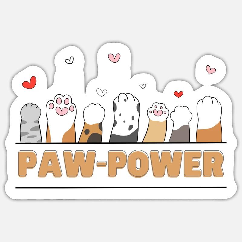 Puissance de la patte - Sticker taille S (10 x 10 cm) - blanc mat