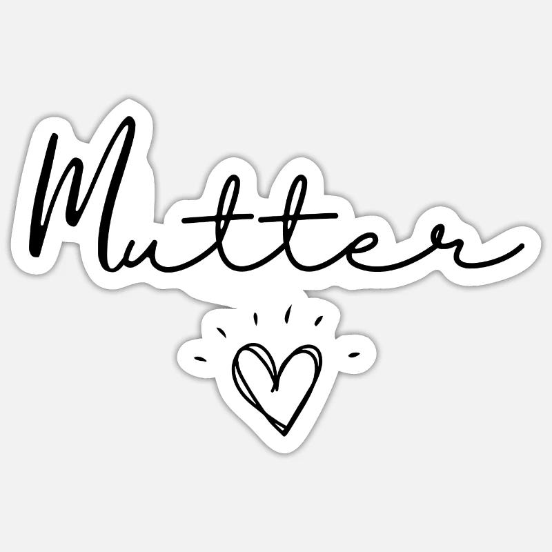 mutter - Sticker size S (10 x 10 cm) - white matte