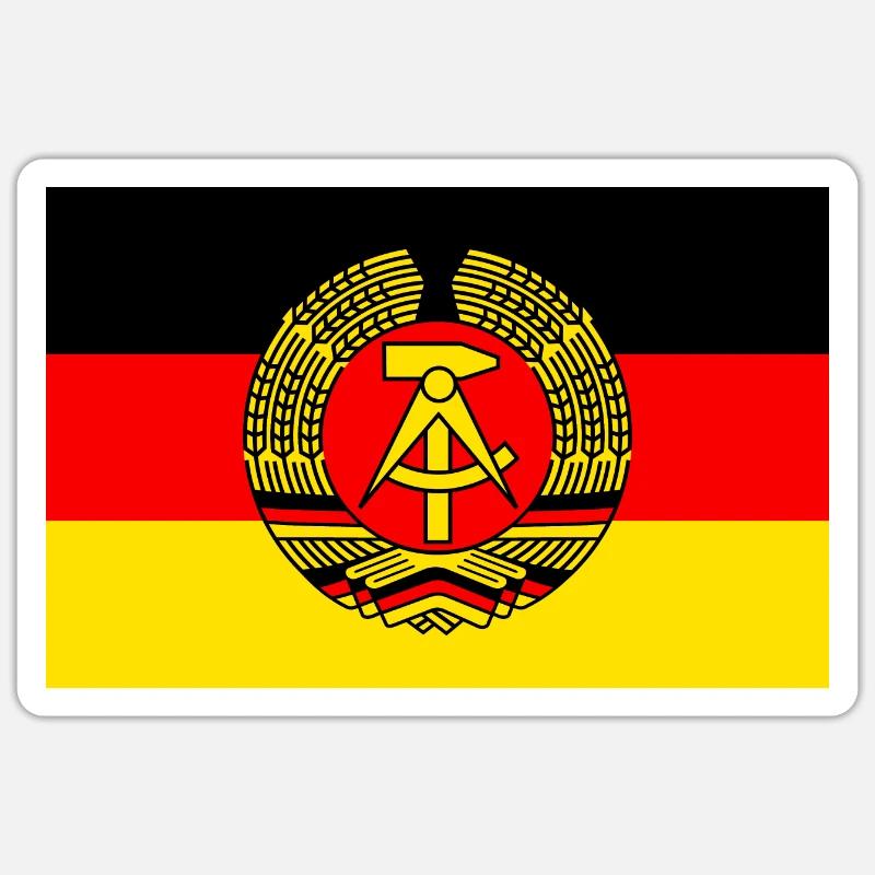 GDR flag (stylized) - Sticker size S (10 x 10 cm) - white matte