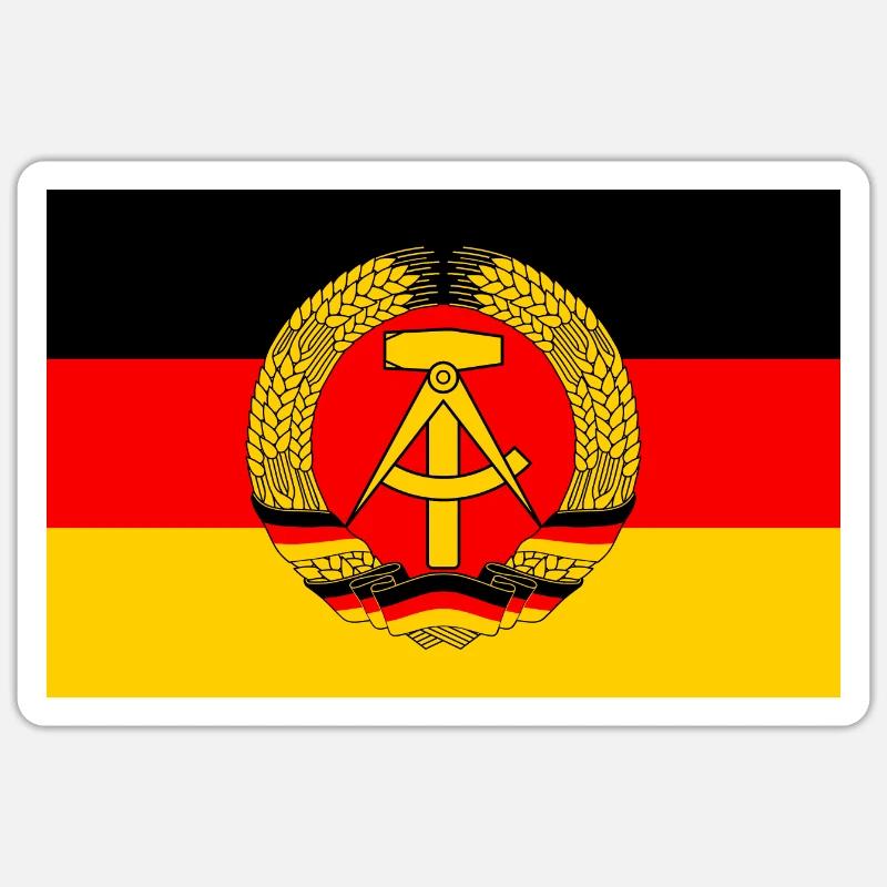 Drapeau de la RDA (original) Sticker taille S (10 x 10 cm)