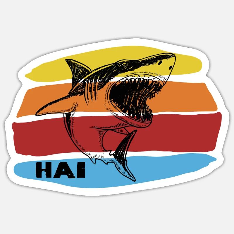 Shark - Sticker size S (10 x 10 cm) - white matte