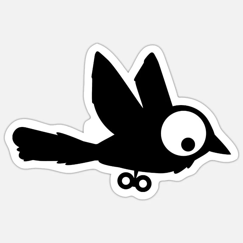 Wind up bird - Sticker size S (10 x 10 cm) - white matte