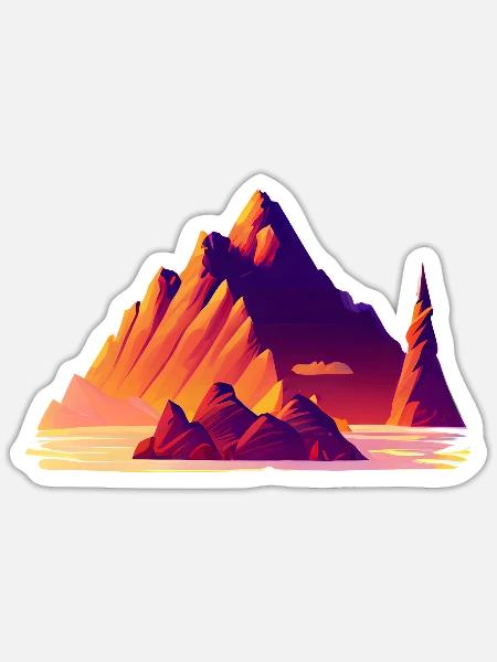 Bergwandern Wanderung Wandern Bergwanderer - Sticker Größe S (10 x 10 cm) - Mattweiß