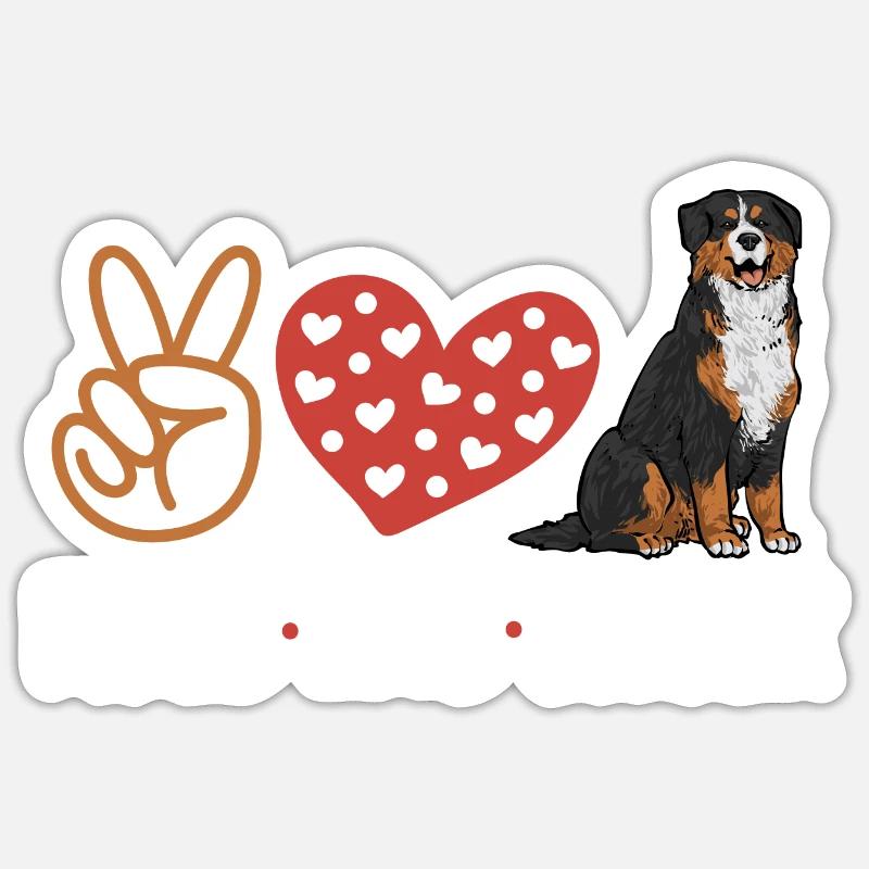 Berner Sennenhund - Sticker Größe S (10 x 10 cm) - Mattweiß