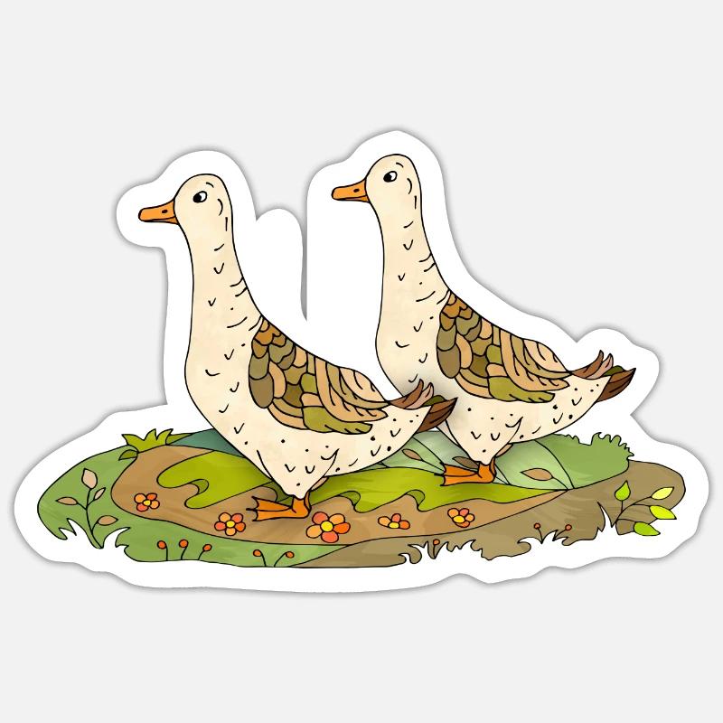 Duck - Sticker size S (10 x 10 cm) - white matte