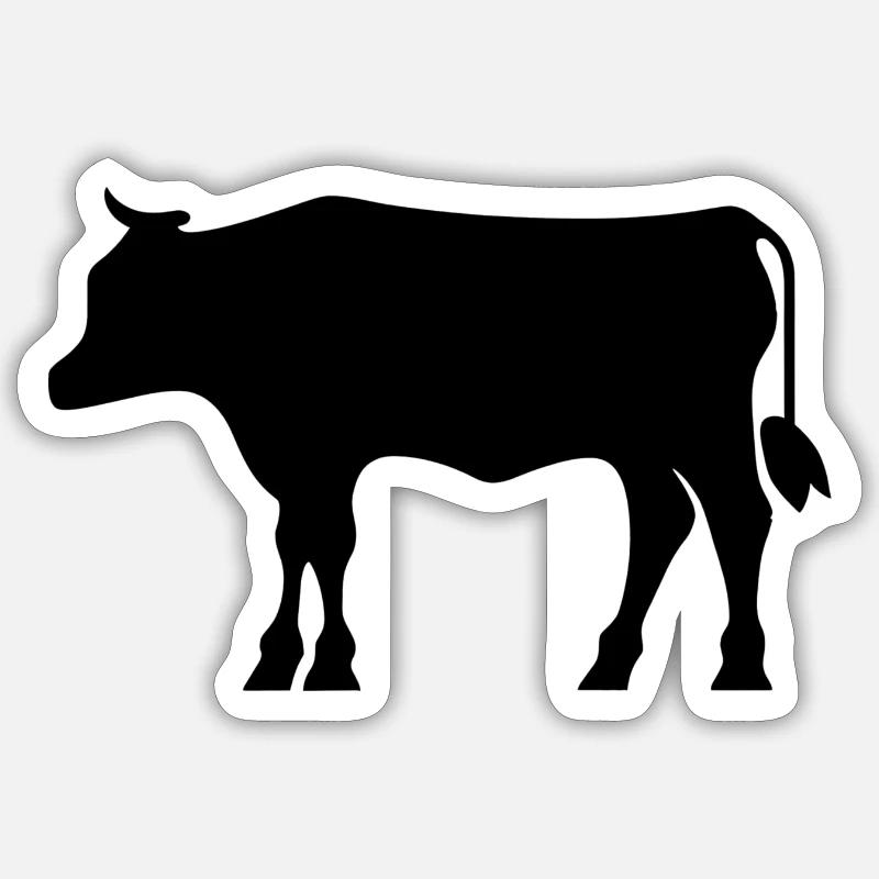 Icône de vache simple Sticker taille S (10 x 10 cm)