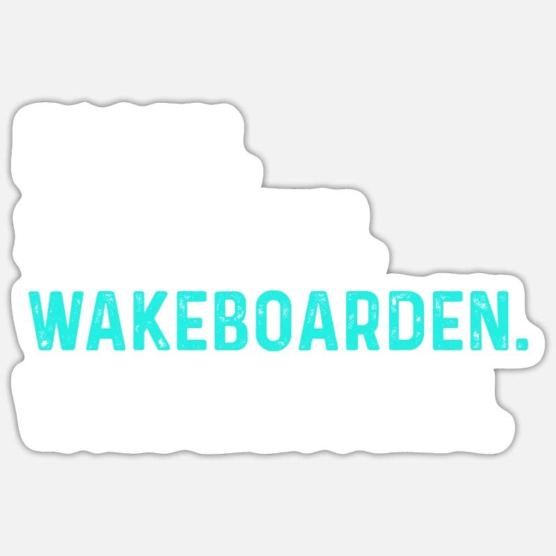 Wakeboarder Wakeboard Wakeboarding - Sticker Größe S (10 x 10 cm) - Mattweiß