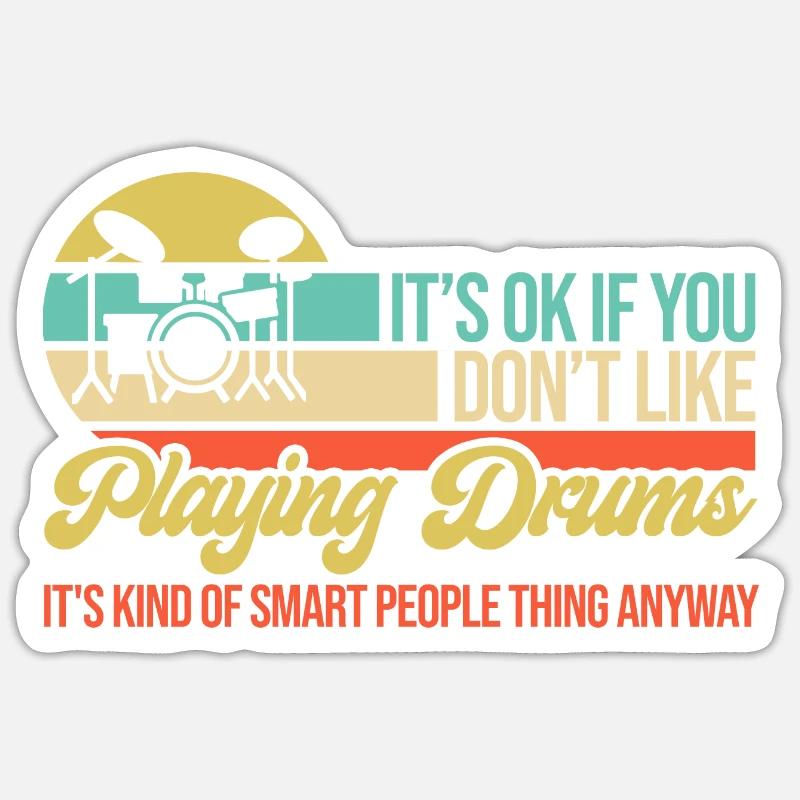 Schlagzeuger Schlagzeug Batteur - Sticker taille S (10 x 10 cm) - blanc mat