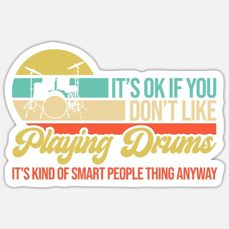 Drumming Playing Drums Drummer - Sticker size S (10 x 10 cm) - white matte