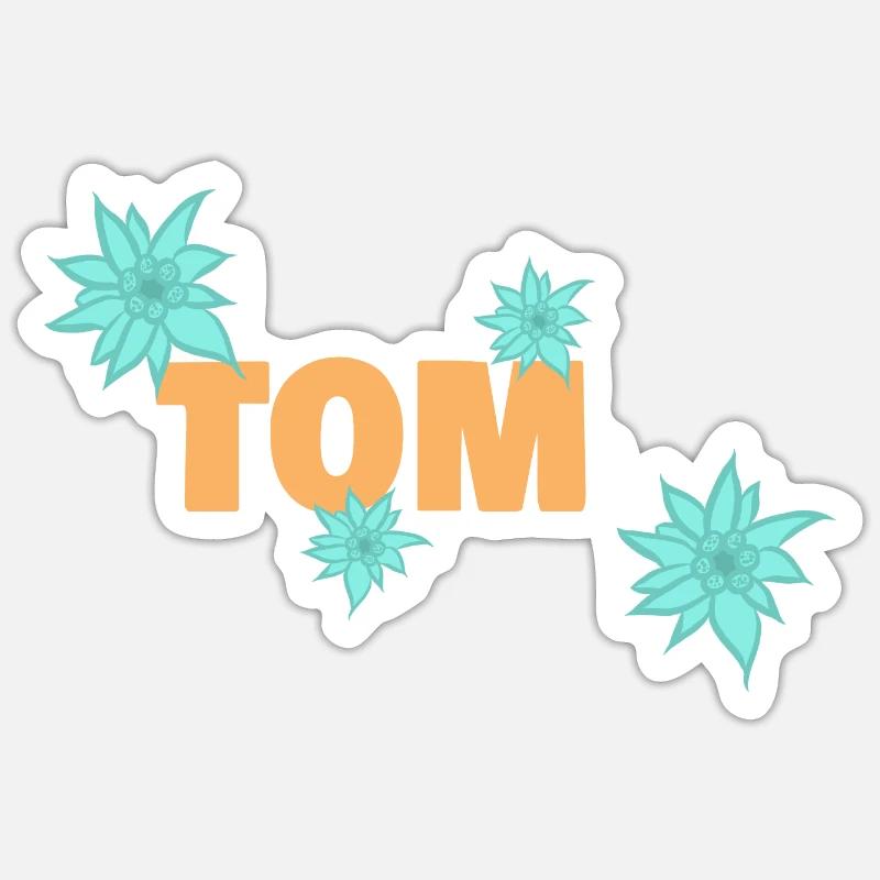 First name Tom - Sticker size S (10 x 10 cm) - white matte