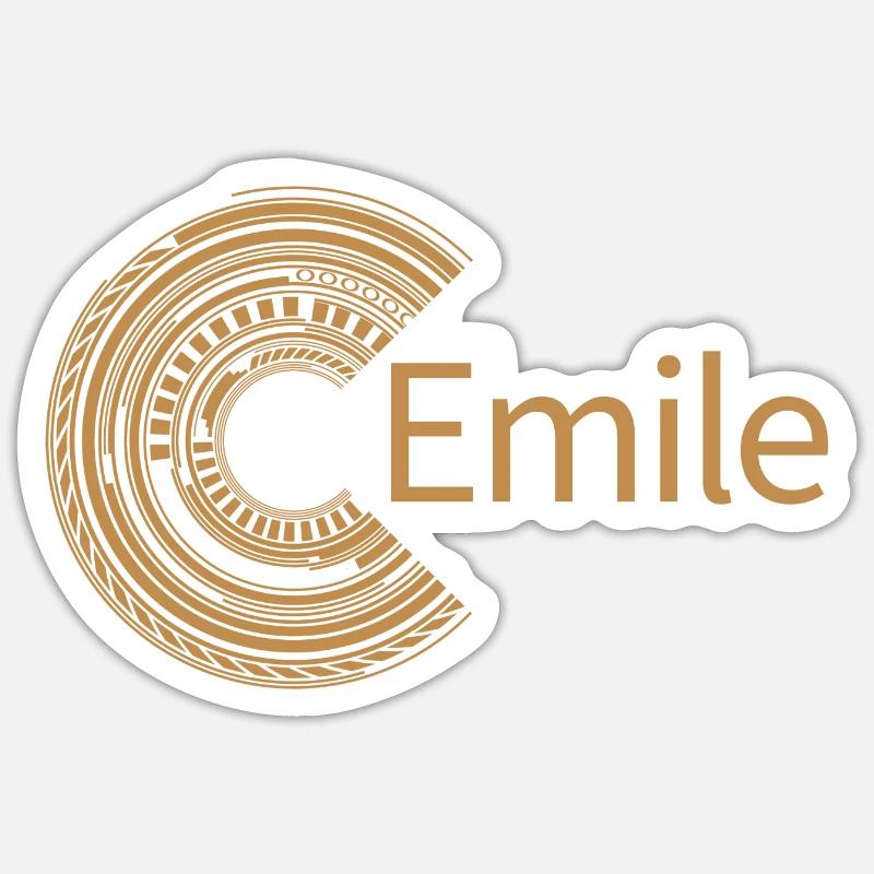 Pour Emile - Sticker taille S (10 x 10 cm) - blanc mat