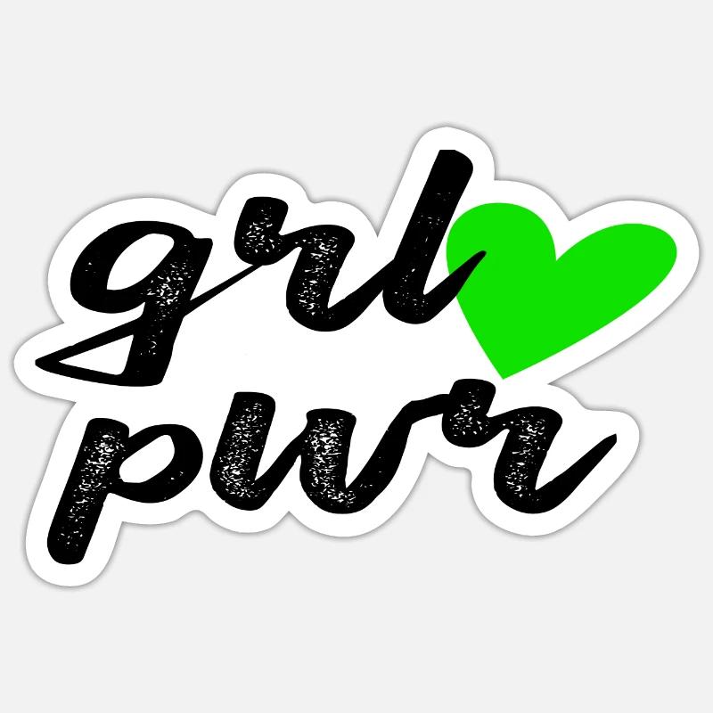 Grl Pwr - Sticker taille S (10 x 10 cm) - blanc mat
