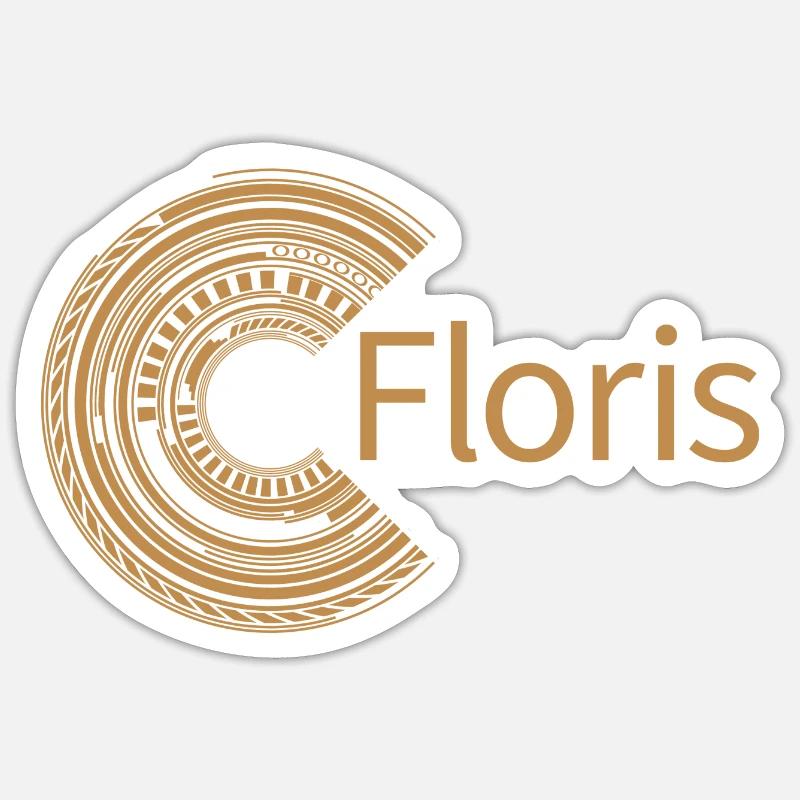 Pour Floris - Sticker taille S (10 x 10 cm) - blanc mat