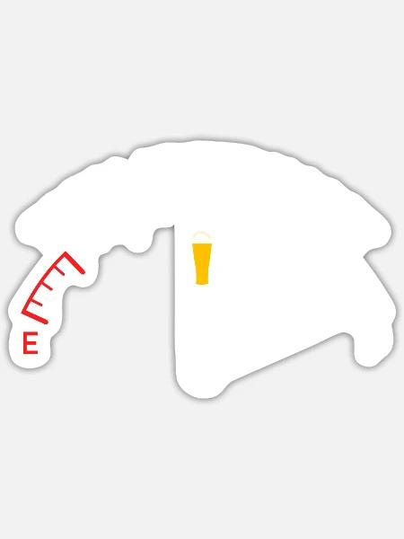 total unterhopft tachometer - Sticker Größe S (10 x 10 cm) - Mattweiß