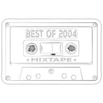 2004 Birthday Mixtape Cassette Retro - Sticker taille S (10 x 10 cm) - blanc mat - Devant