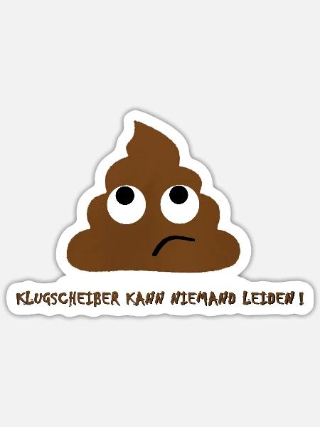 Klugscheißer - Sticker Größe S (10 x 10 cm) - Mattweiß