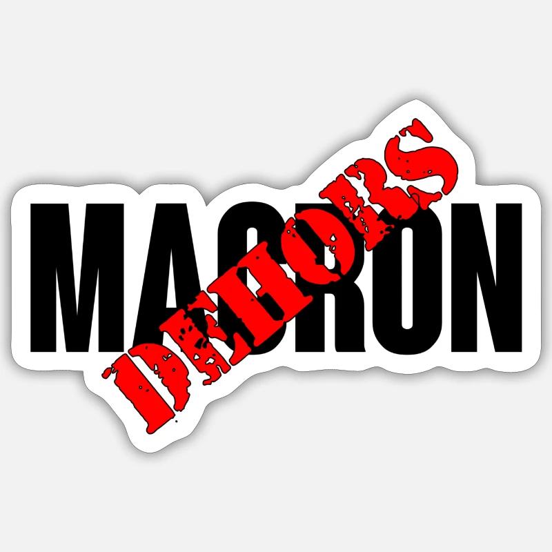 Macron out - Sticker size S (10 x 10 cm) - white matte