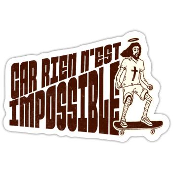 car rien n'est impossible - Sticker taille S (10 x 10 cm) - blanc mat - Devant
