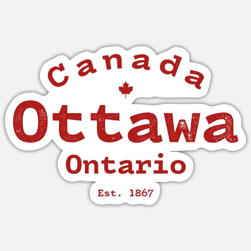 Ottawa - Canada - Ontario - Sticker taille S (10 x 10 cm) - blanc mat