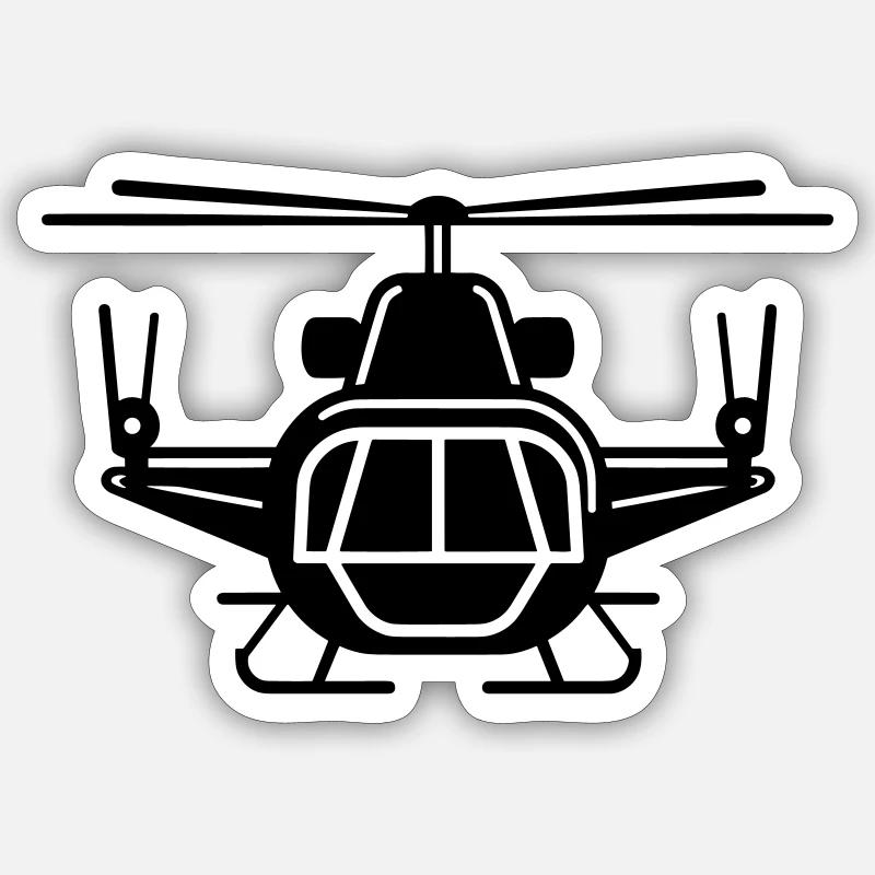 Helicopter - Sticker size S (10 x 10 cm) - white matte