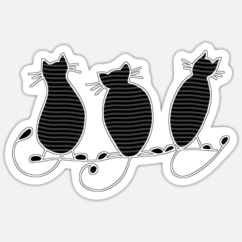 Cats - Sticker size S (10 x 10 cm) - white matte