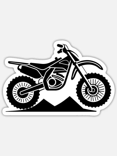 Motorrad - Sticker Größe S (10 x 10 cm) - Mattweiß