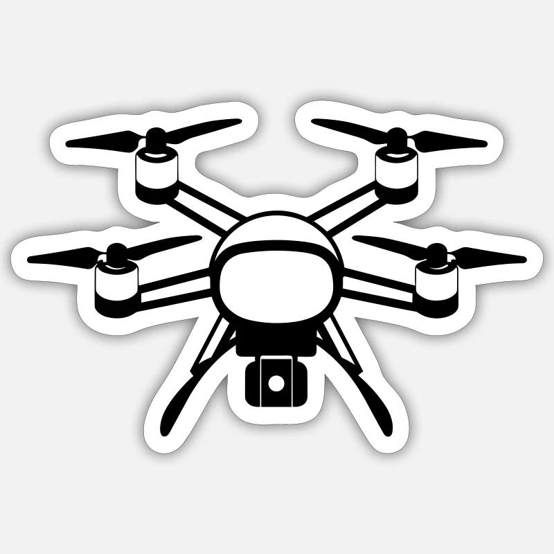 drone - Sticker size S (10 x 10 cm) - white matte