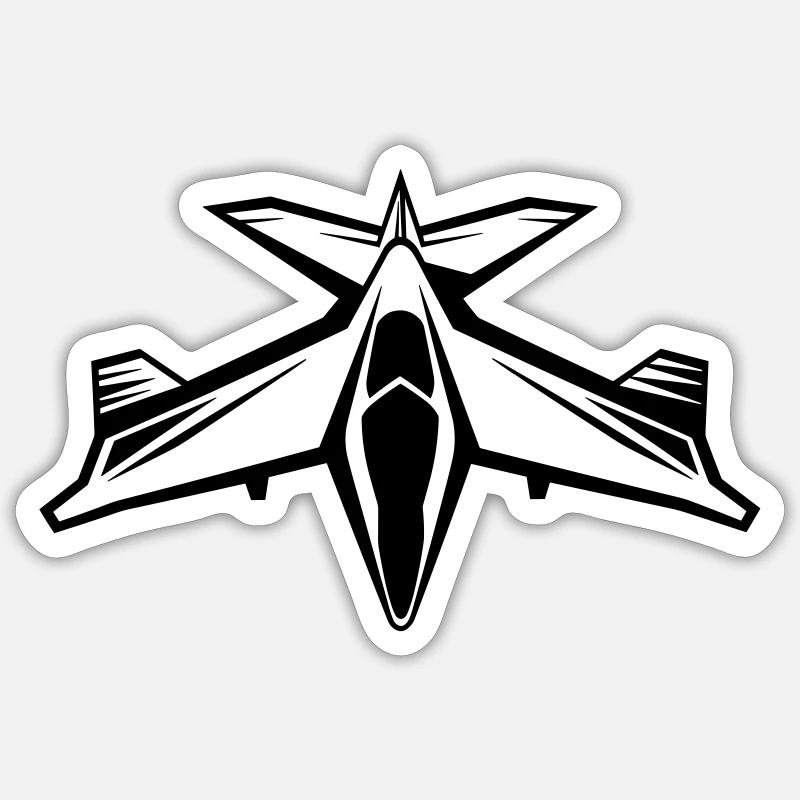 Avion de chasse Sticker taille S (10 x 10 cm)