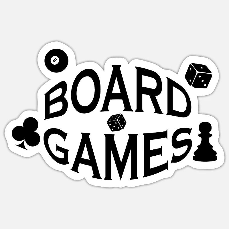 boardgame chess backgammon game night - Sticker Größe S (10 x 10 cm) - Mattweiß