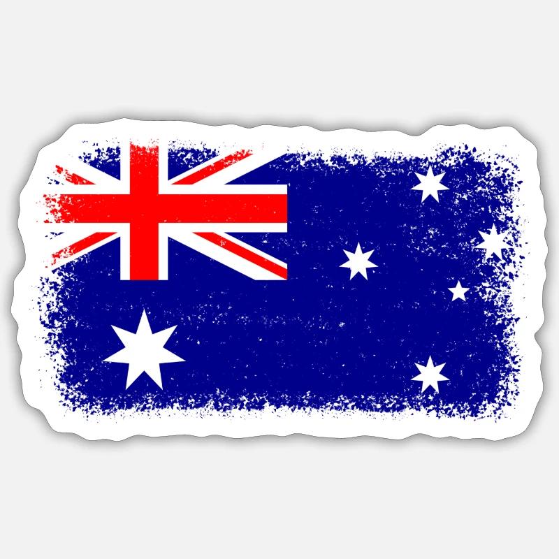 Australien, Flag from Australia - Sticker Größe S (10 x 10 cm) - Mattweiß