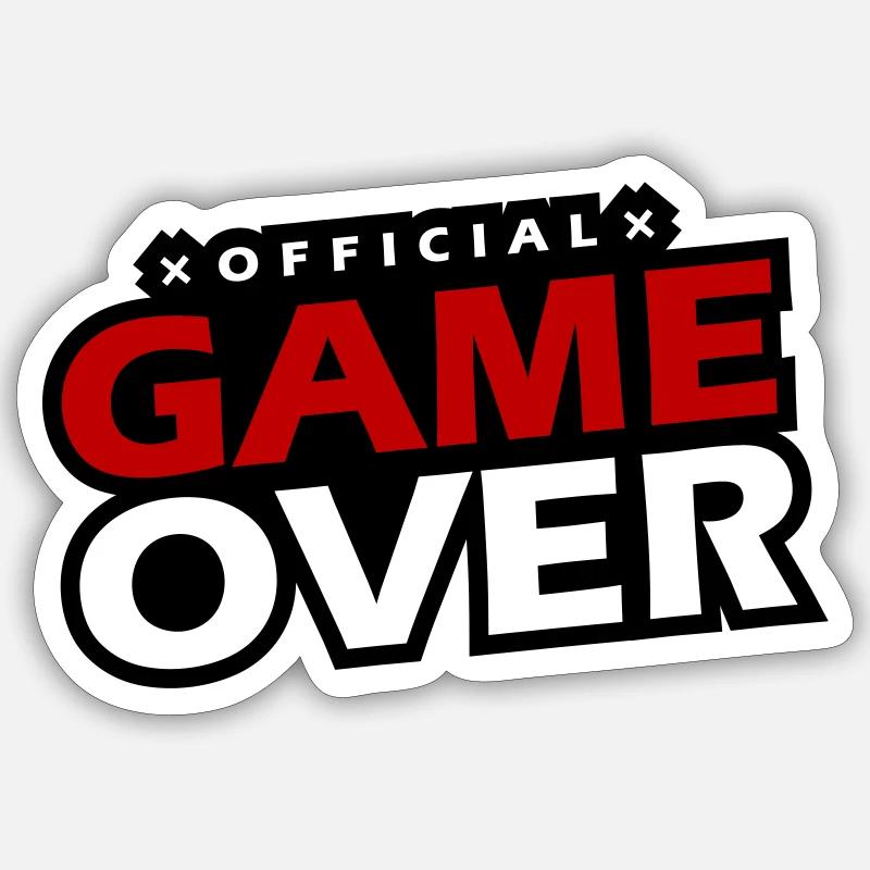 Game Over Slogan Sticker taille S (10 x 10 cm)