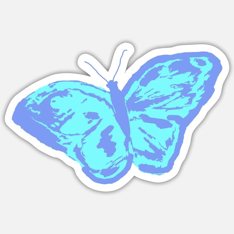Papillon - Sticker taille S (10 x 10 cm) - blanc mat