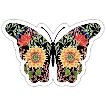 Papillon - Sticker taille S (10 x 10 cm) - blanc mat - Devant