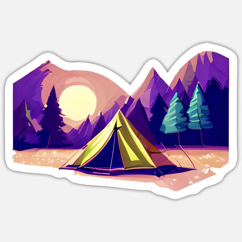 Camping Gift Caravan Camp Camping Camper Motorhome - Sticker formato S (10 x 10 cm) - bianco opaco