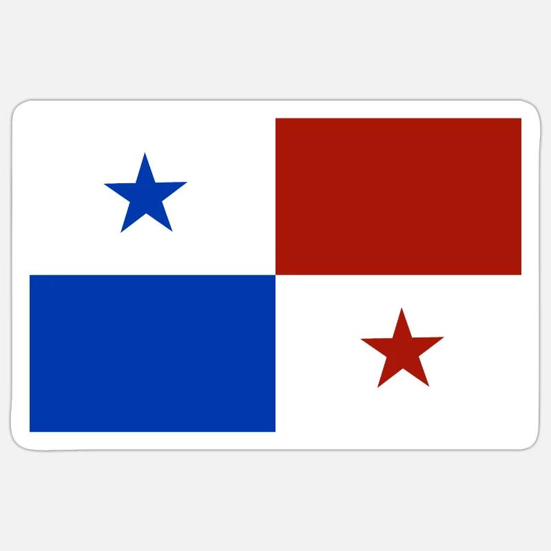 Drapeau du Panama - Sticker taille S (10 x 10 cm) - blanc mat