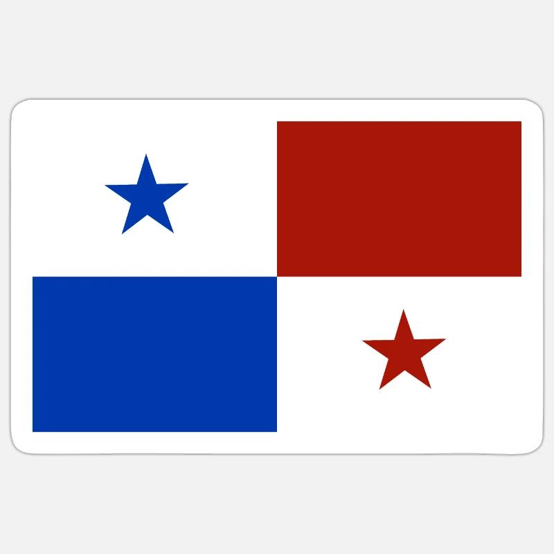 Drapeau du Panama - Sticker taille S (10 x 10 cm) - blanc mat