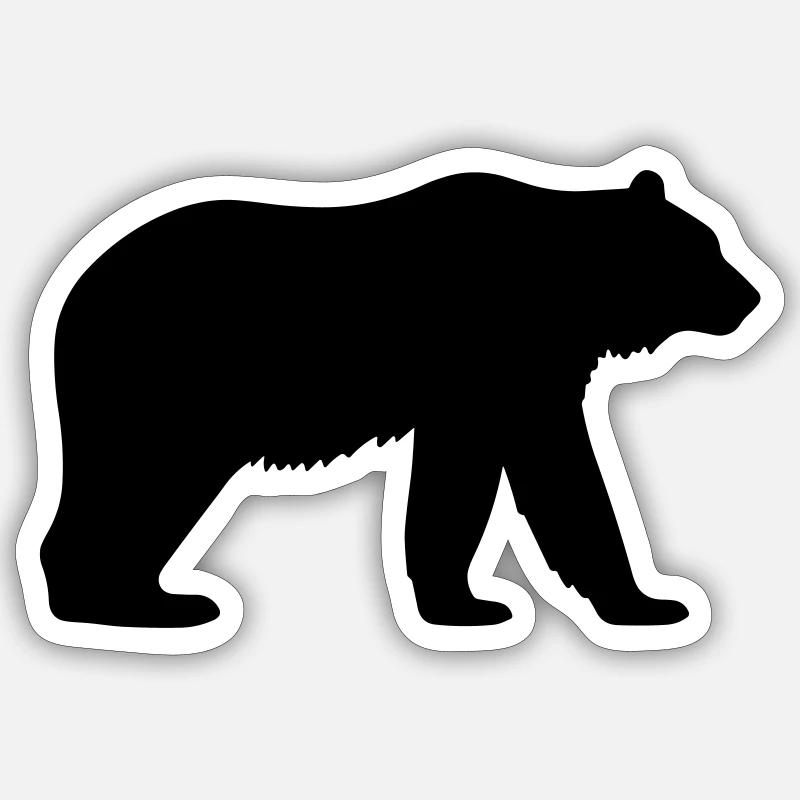 ours - Sticker taille S (10 x 10 cm) - blanc mat