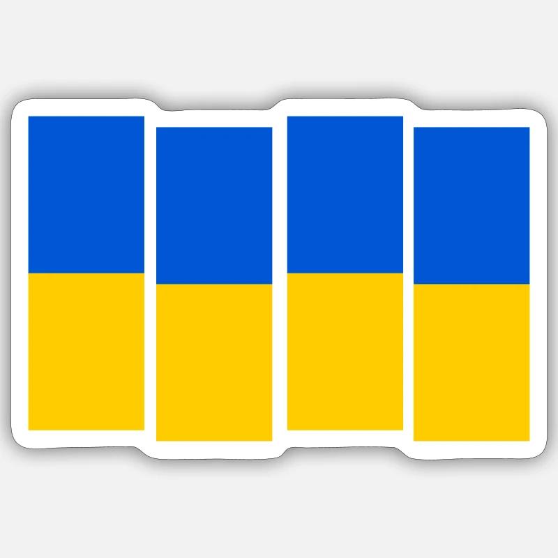 Drapeau noir de l’Ukraine - Sticker taille S (10 x 10 cm) - blanc mat