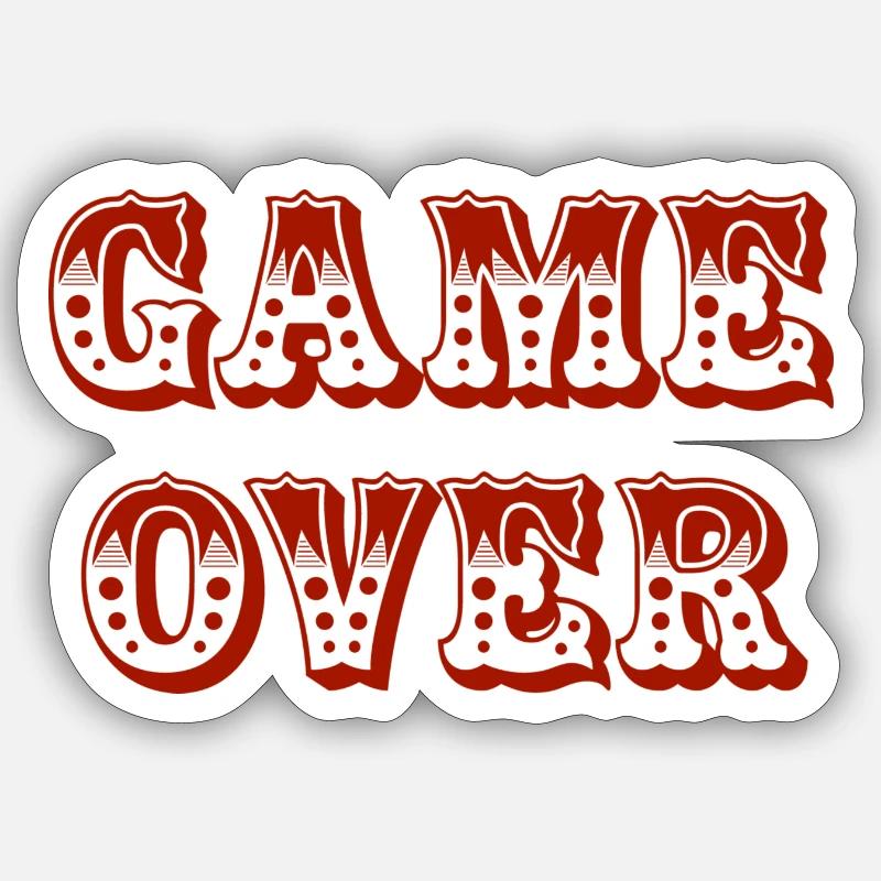 Game Over - Sticker Größe S (10 x 10 cm) - Mattweiß