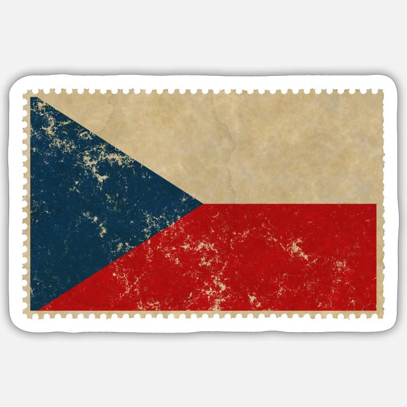 Retro République tchèque Sticker taille S (10 x 10 cm)