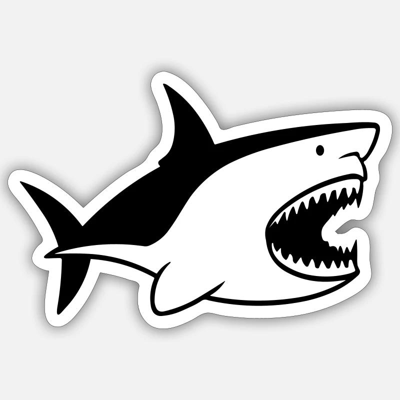 Hai - Sticker Größe S (10 x 10 cm) - Mattweiß