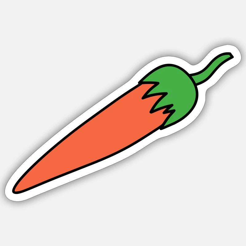Chilli - Sticker Größe S (10 x 10 cm) - Mattweiß
