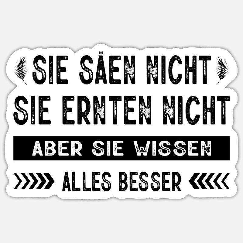 Landwirt Demonstration Bauern Protest Bauerndemo - Sticker Größe S (10 x 10 cm) - Mattweiß