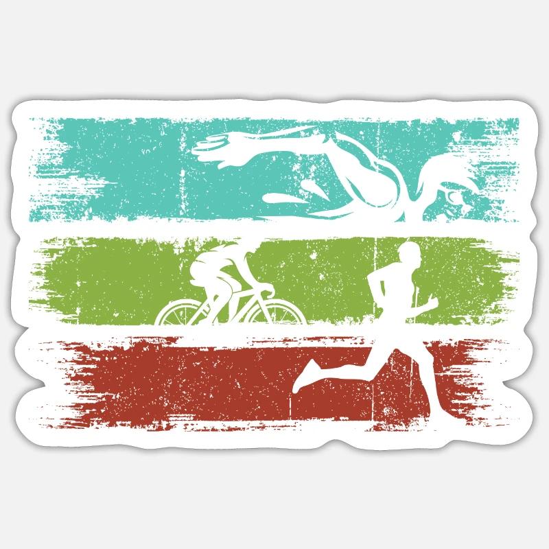 Rayures de triathlon Athletic Motion - Sticker taille S (10 x 10 cm) - blanc mat