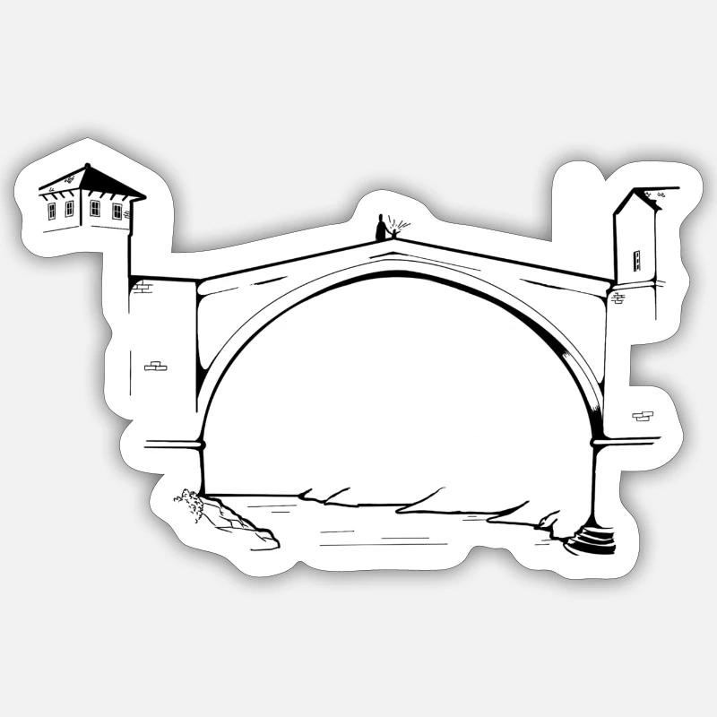Stari Most - Sticker size S (10 x 10 cm) - white matte