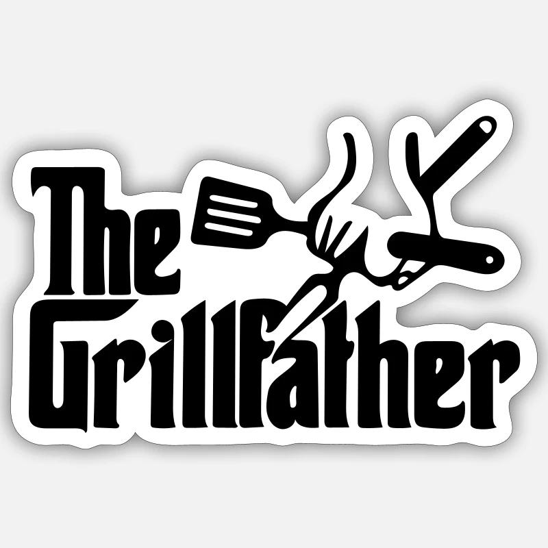 Le père du gril - Sticker taille S (10 x 10 cm) - blanc mat