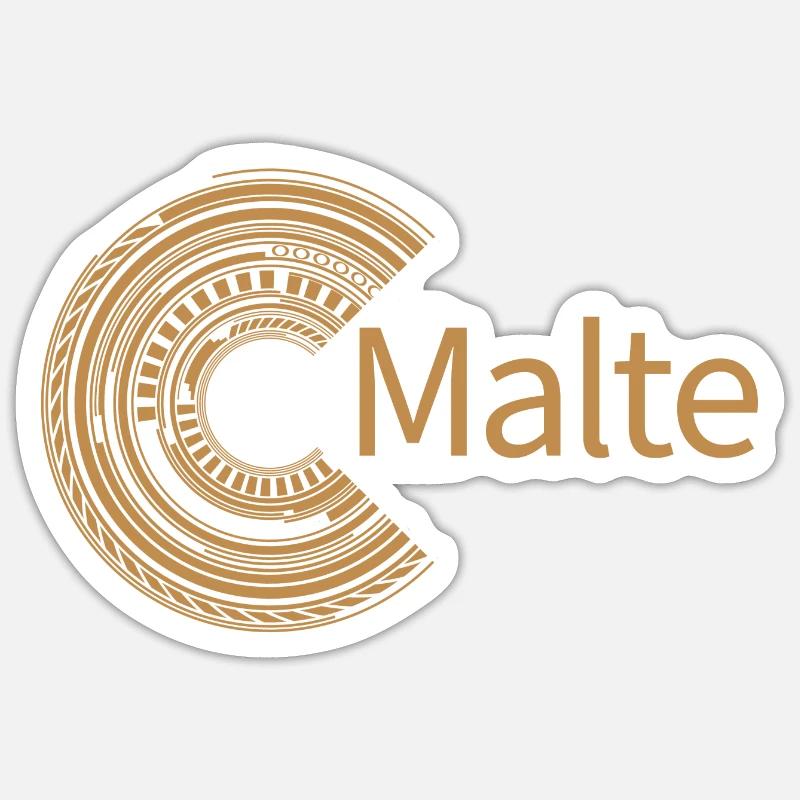 Pour Malte - Sticker taille S (10 x 10 cm) - blanc mat
