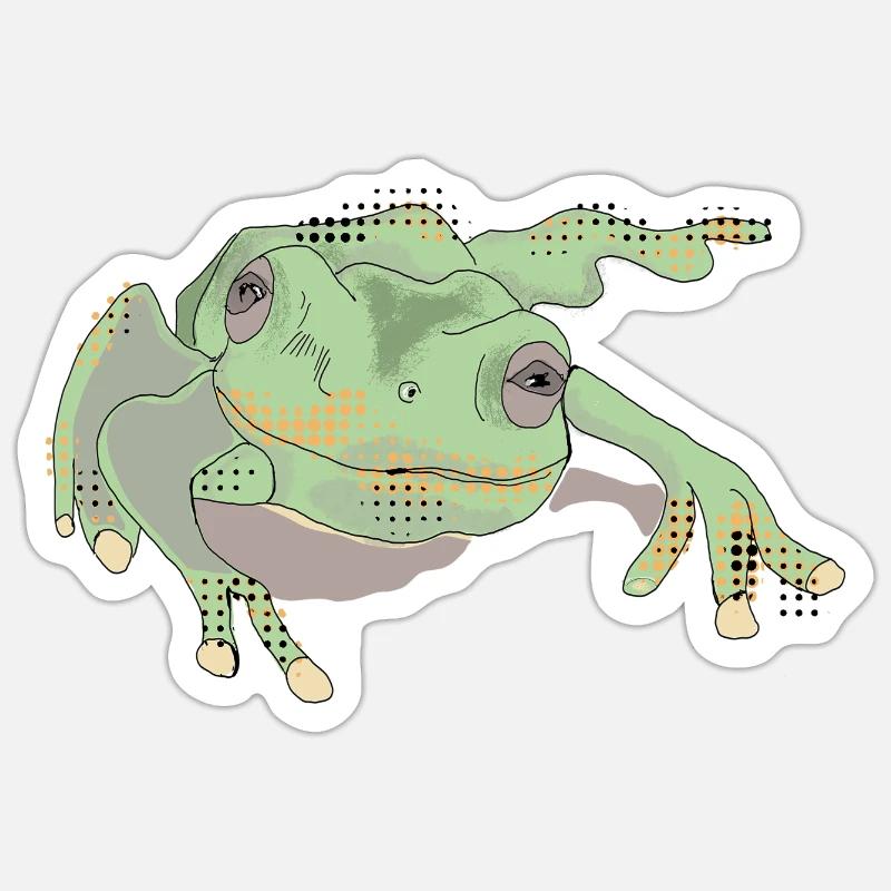 FROGGIE - Sticker size S (10 x 10 cm) - white matte